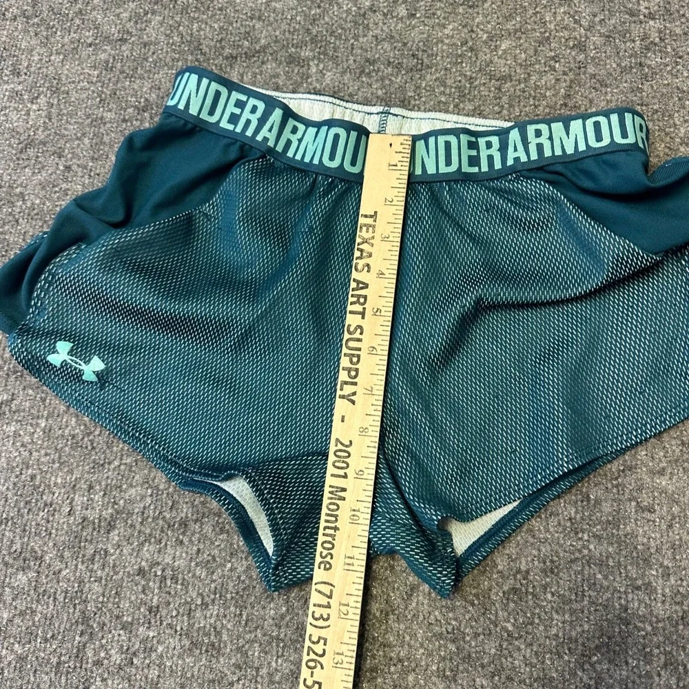 Under Armour Shorts Womens Size SM Teal Mesh HeatGear Athletic Running Gym